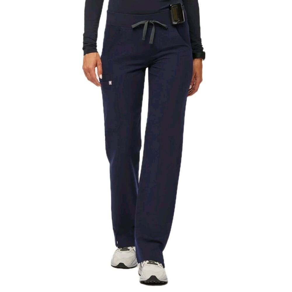 FIGS Navy Kade Cargo Pocket Scrub Pants Stretch Drawstring Women's Petite XXL